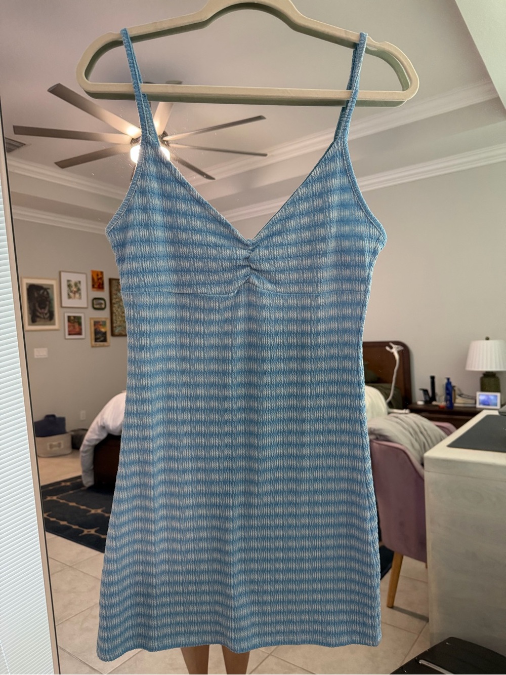 O'Neill Blue & White Striped Knit Slip Dress